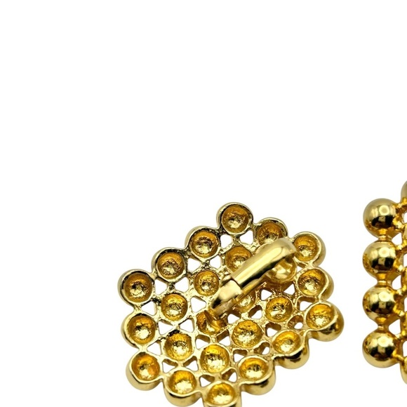 Vintage Gold Tone Cluster Ball Stud Earrings - Picture 4 of 4